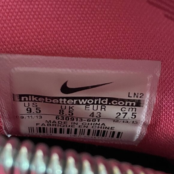 2013 Nike Zoom Hyperev Pink Breast Cancer Awareness Shoes Sneaker Sz 9.5M A0103 - Picture 7 of 7